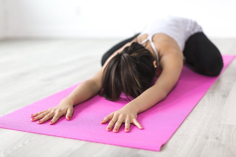 Stretching yoga fitness woman